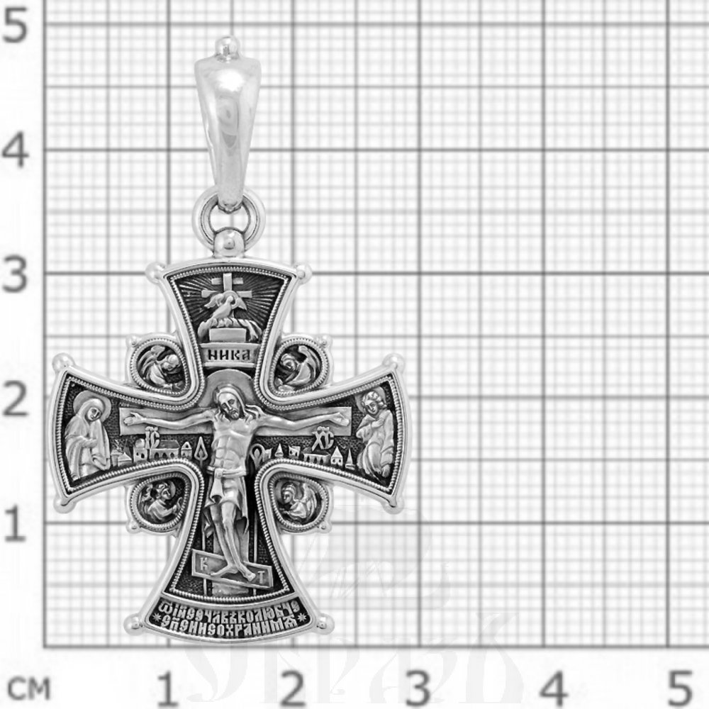 крест «распятие. икона божией матери «всех скорбящих радость», серебро 925 проба (арт. 101.528)